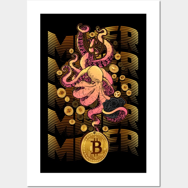 The money miner octopus. Wall Art by Wagum Std